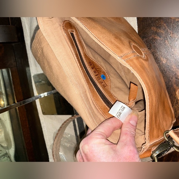 NWT Bed Stu Leather Eastend Fringe Crossbody Bag Clutch Tan Dip Dyed Retail $165 - Picture 11 of 14